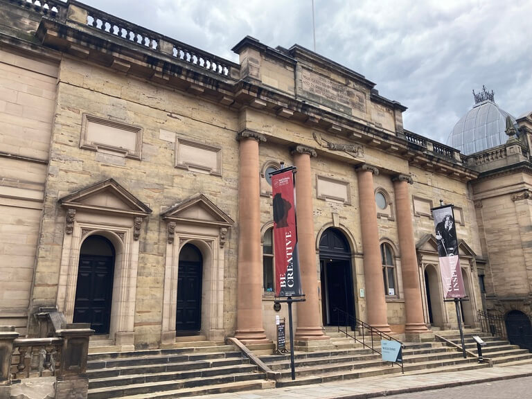 The columned entrance to the National Justice Museum